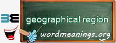 WordMeaning blackboard for geographical region